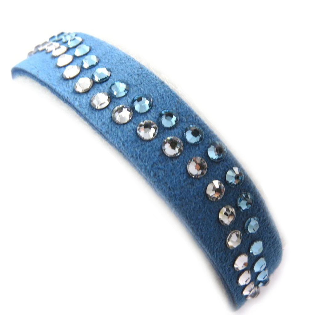 Bracelet créateur \'Sissi\' bleu clair (Crystal) 12 cm  - [N3452]