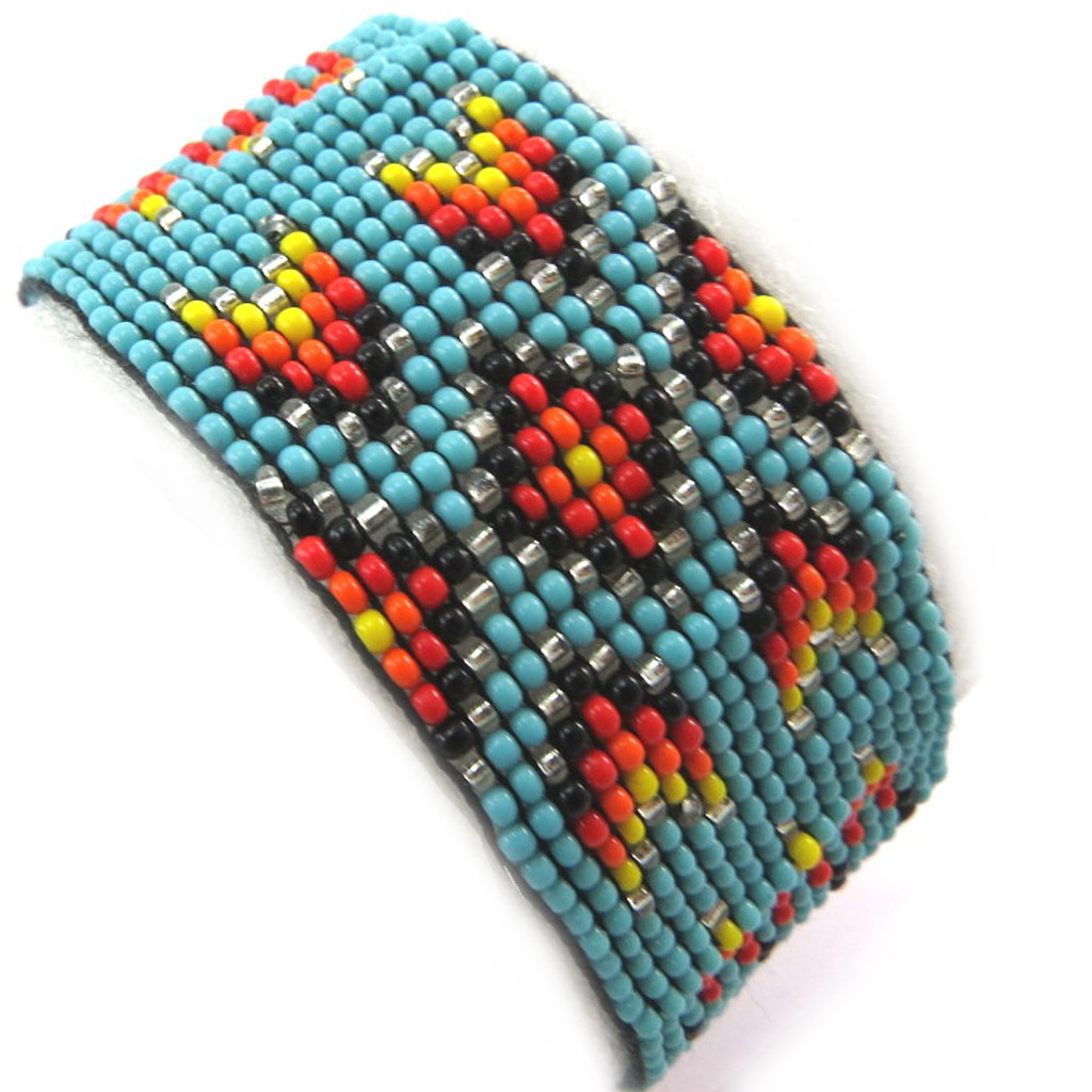 Bracelet ethnique \'Katmandou\' turquoise - [N3481]