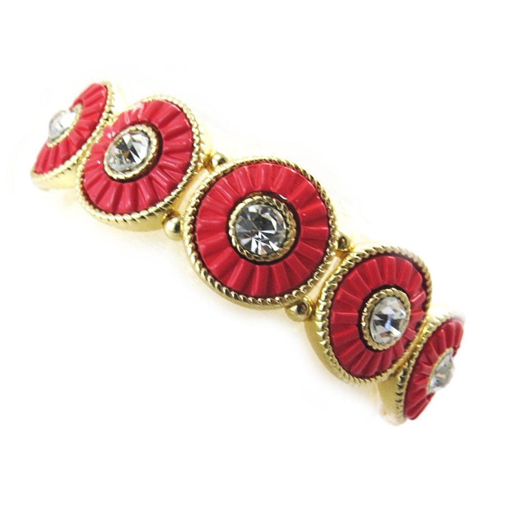 Bracelet créateur \'Navajos\' rouge doré - [N3489]