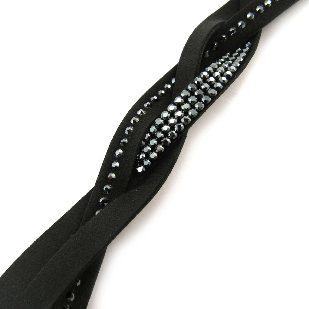 Bracelet créateur \'Sissi\' noir (Crystal) 3 cm - [N3528]