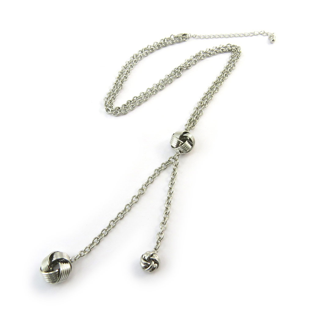 Collier Créateur \'Chorégraphie\' argenté - [N3595]