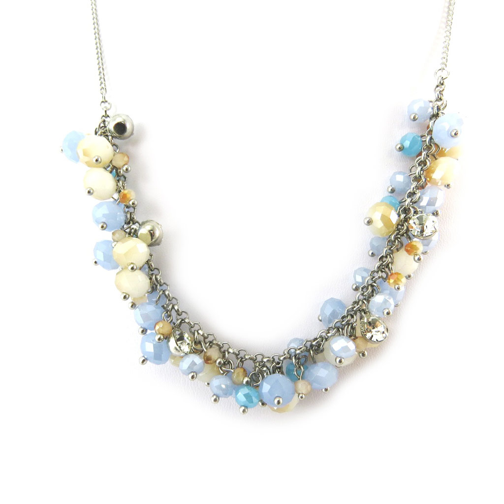 Collier \'Sissi\' bleu ivoire - [N3617]