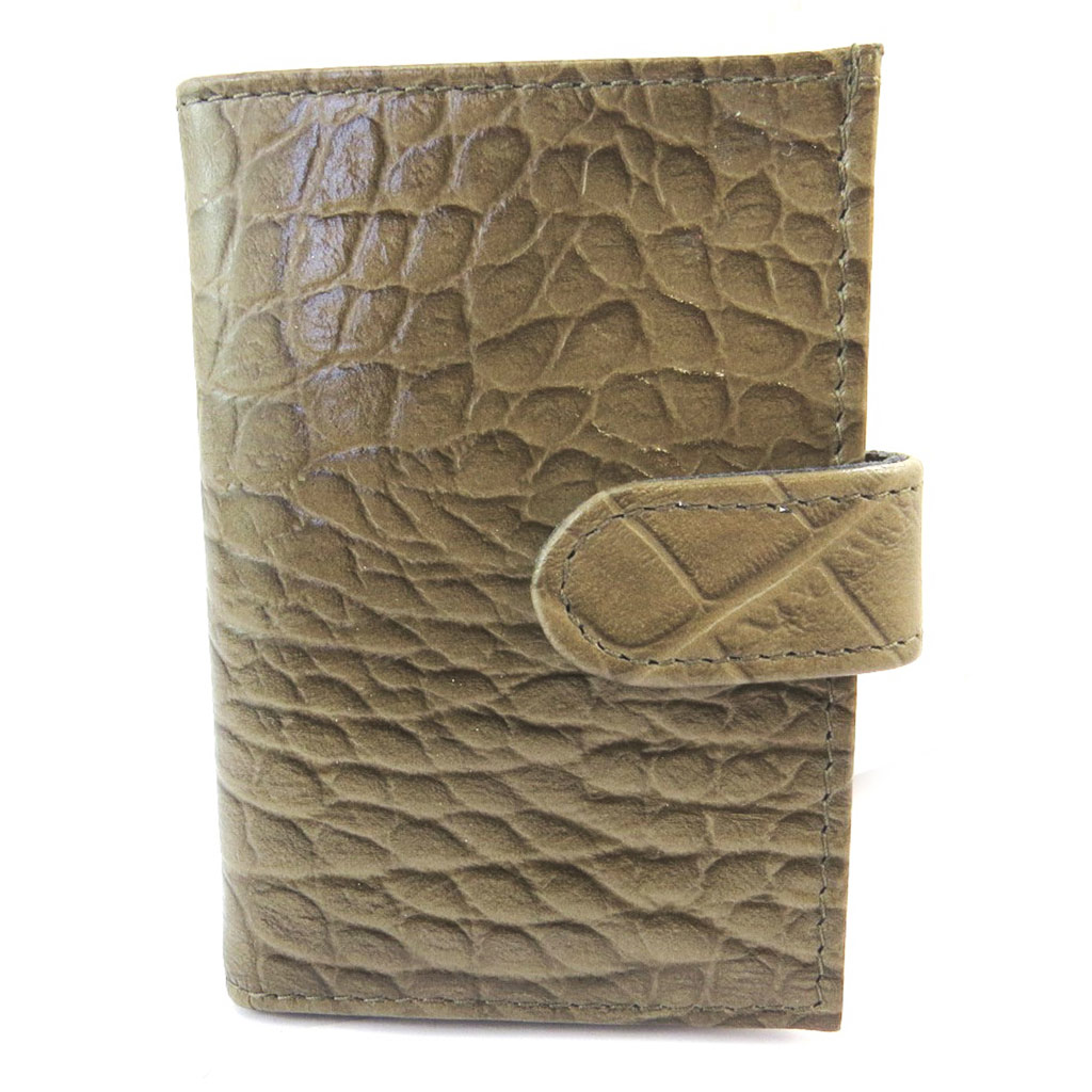 Porte-cartes Cuir \'Frandi\' taupe (croco) - [N4352]