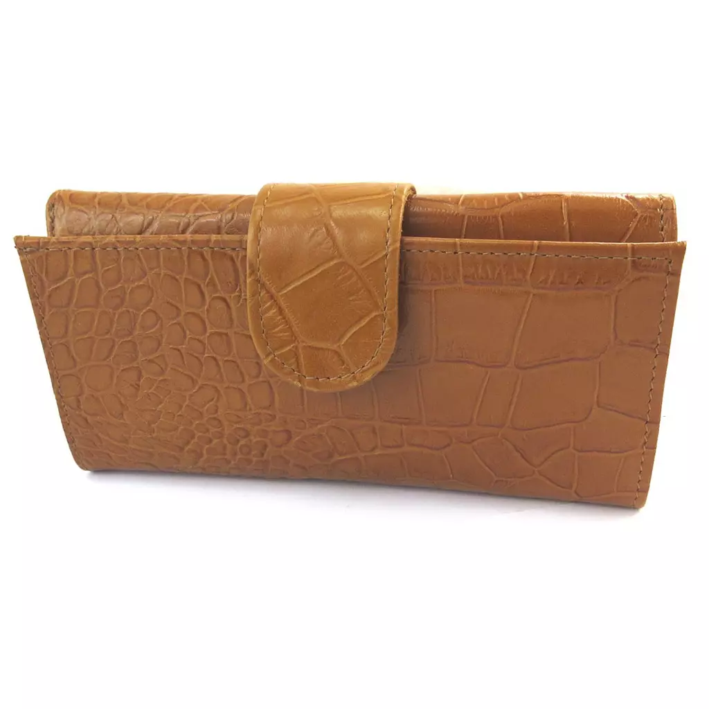 les trésors de lily Grand porte monnaie Cuir 'Frandi' camel (croco) [N4401]