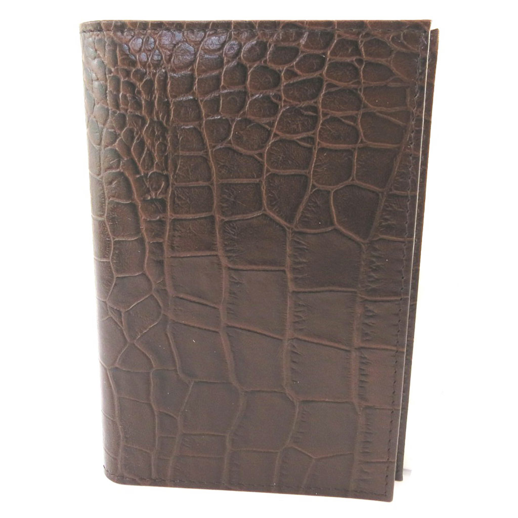 Porte Papiers de voiture Cuir \'Frandi\' marron chocolat croco (ultra plat) - [N4419]