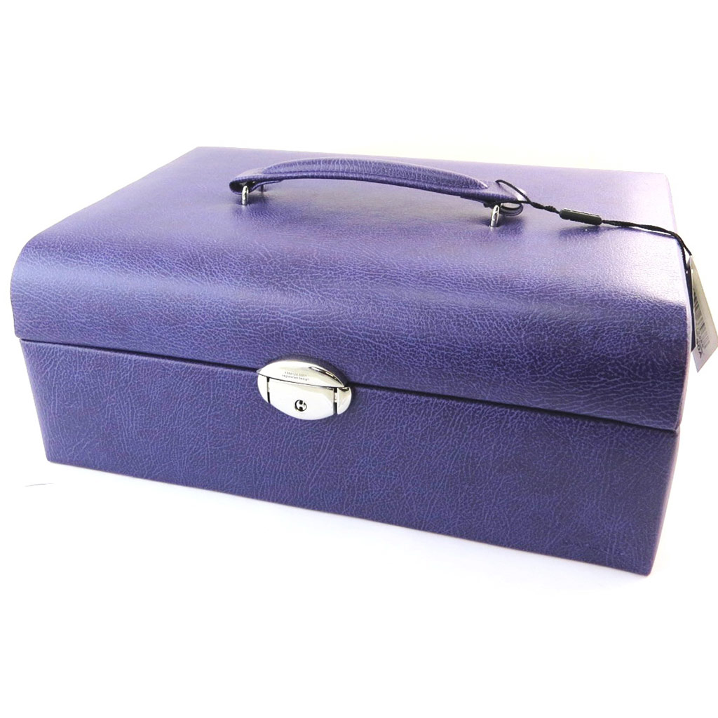 Coffret Bijoux \'Clara\' violet - 31x21x115 cm - [N4488]