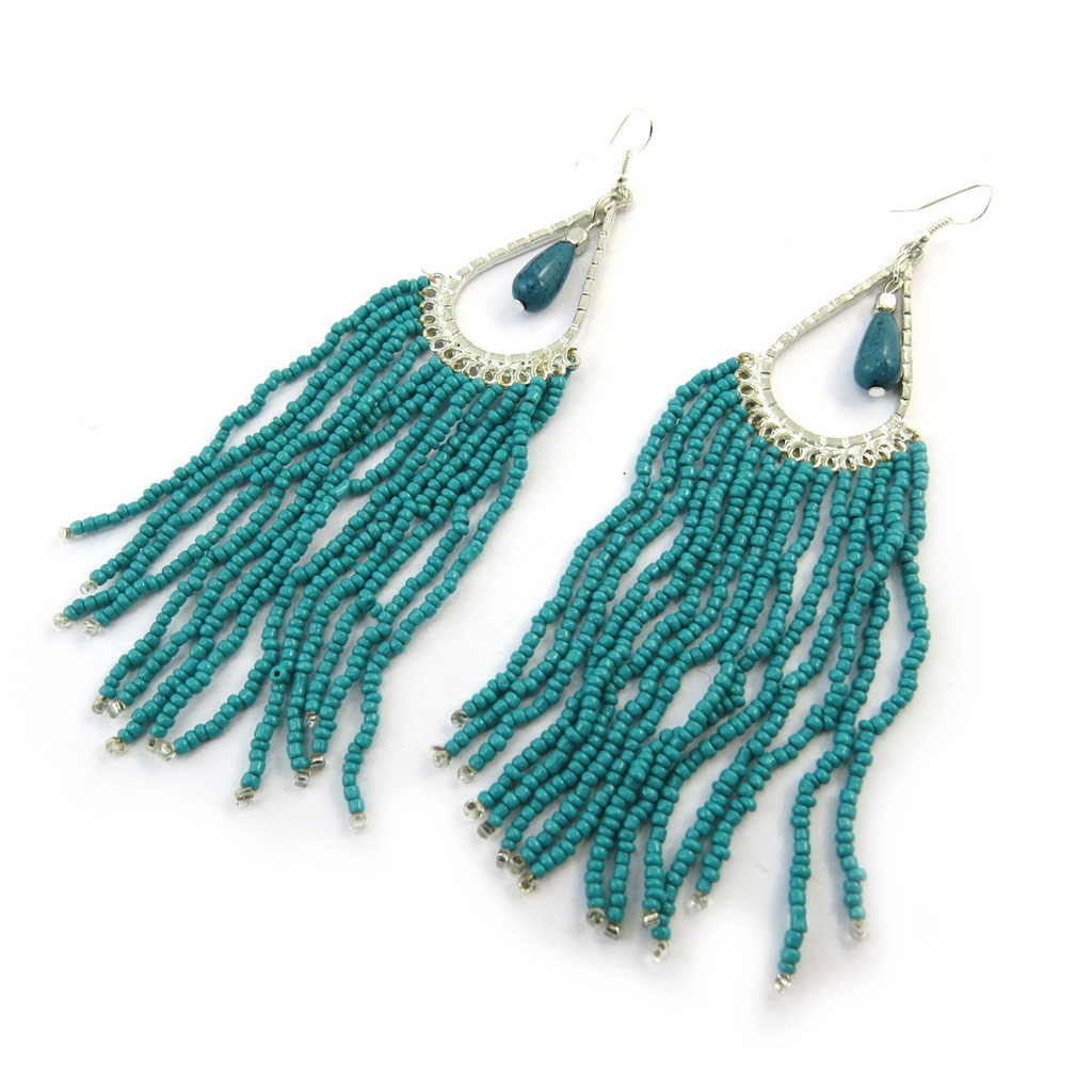 Boucles Créateur \'Navajos\' turquoise - [N5020]