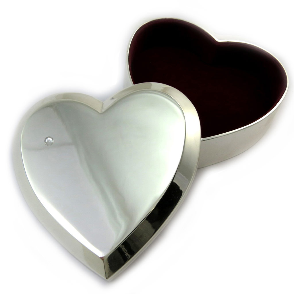 Coffret à Bijoux \'Sissi\' argenté (love) - [N5169]