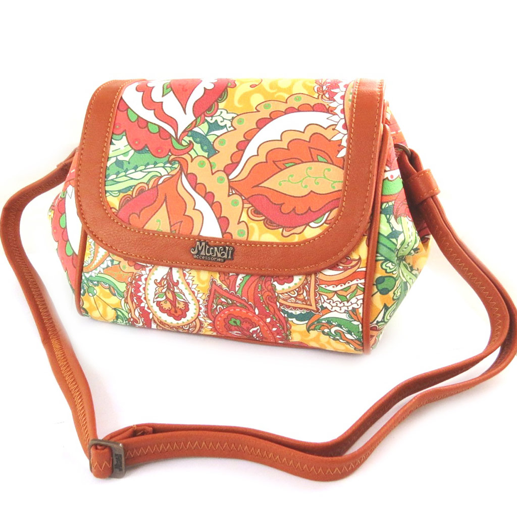 Sac créateur \'Mundi\' orange - 23x18x11 cm - [N5802]