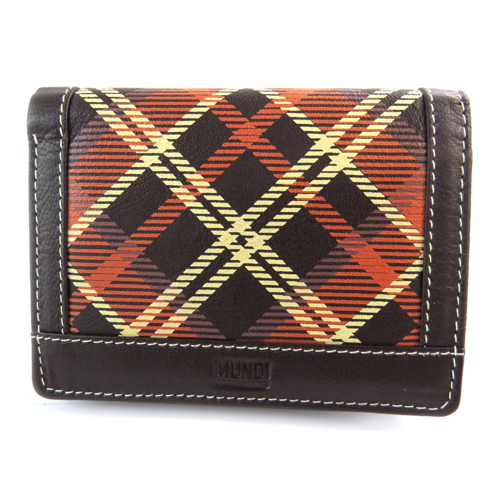 Portefeuille européen cuir \'Mundi\' marron orange (scottish) - 125x9x3 cm - [N5807]