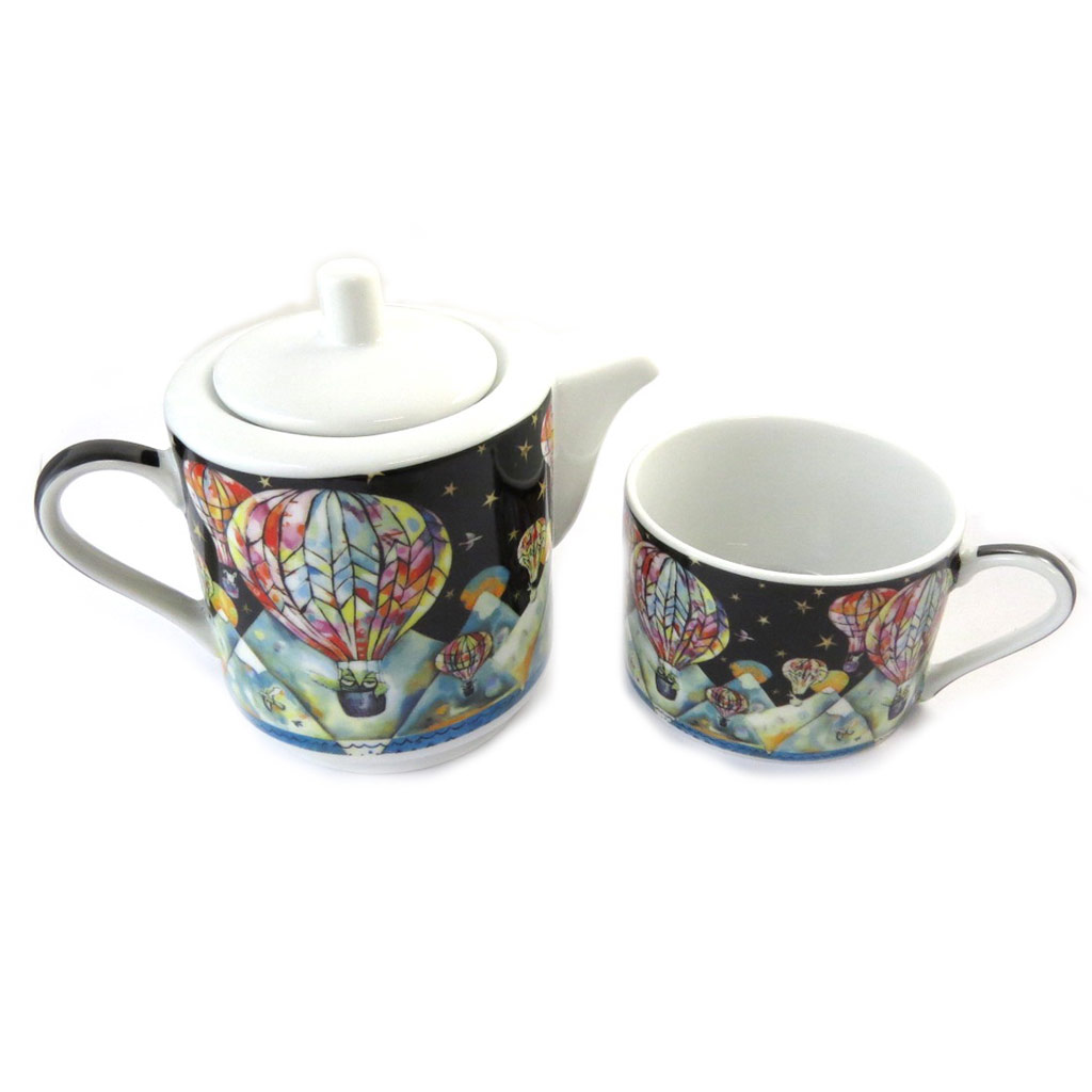 Solitaire céramique \'Allen Designs\' (mongolfière) - [N5818]