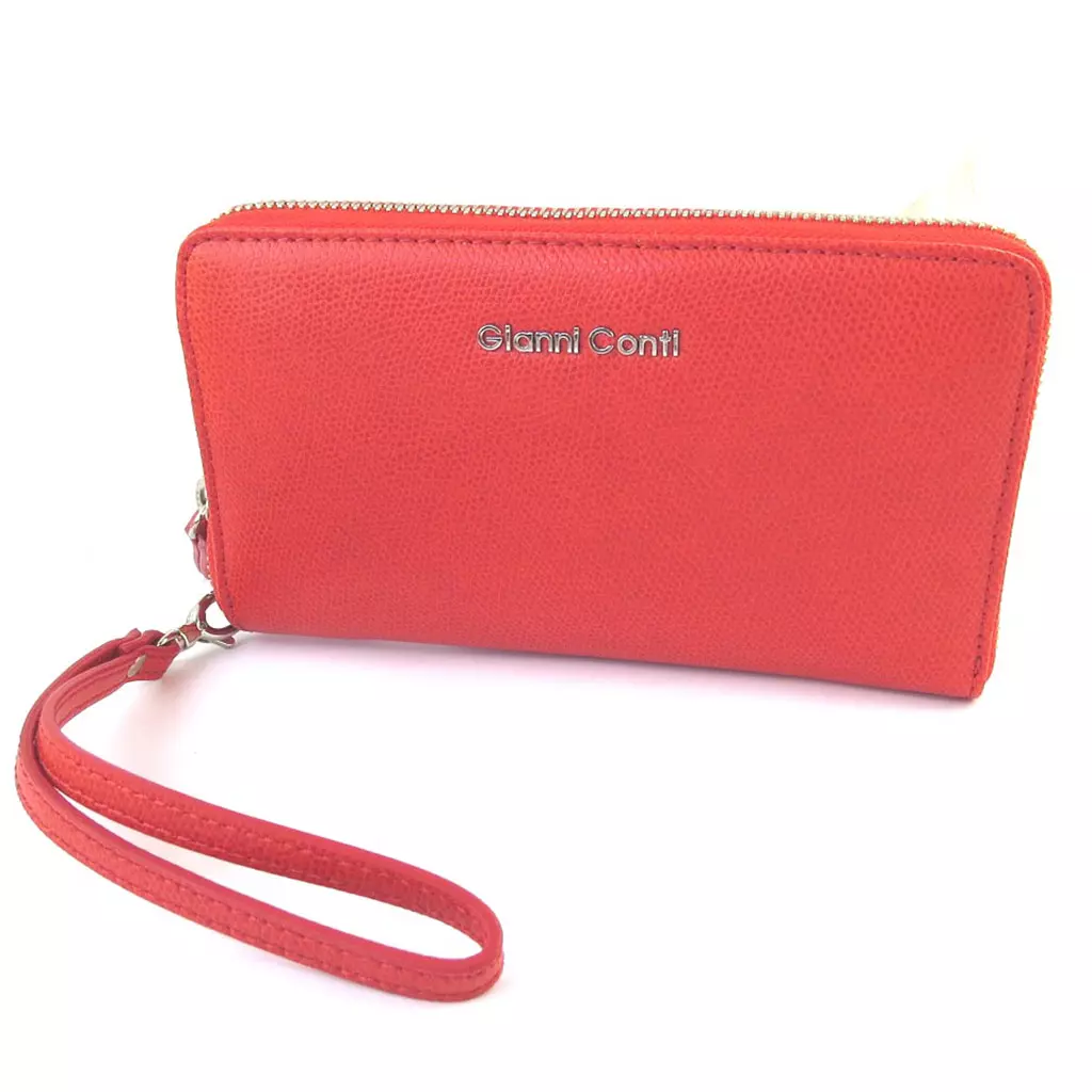 les trésors de lily Compagnon zippé / pochette cuir 'Gianni Conti' rouge 185x11x25 cm [N6086]