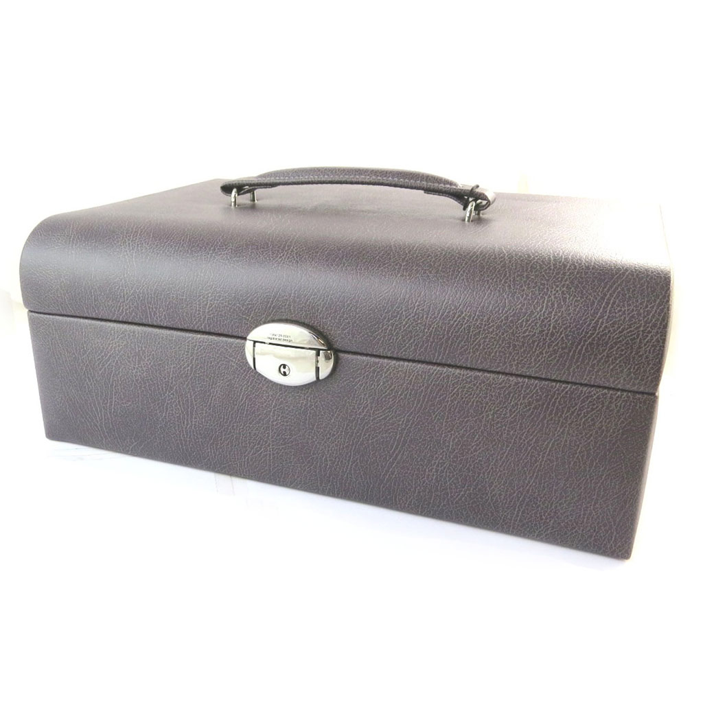 Coffret Bijoux \'Clara\' gris anthracite - 31x21x115 cm - [N6583]