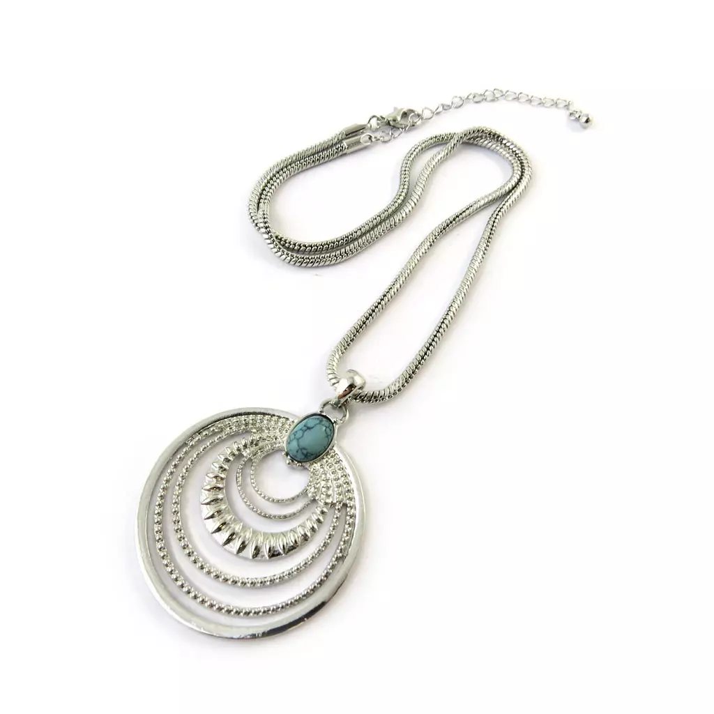 les trésors de lily Collier 'Navajos' turquoise argenté [N7045]