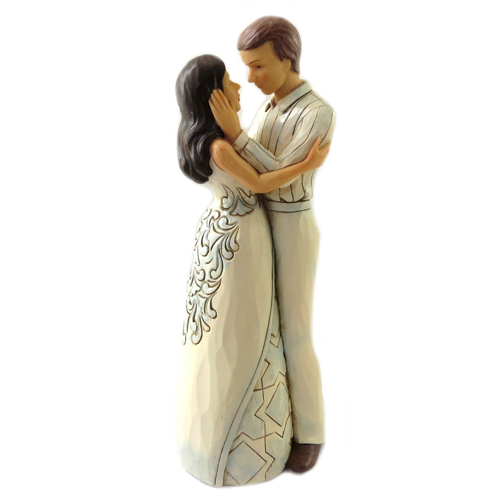 Figurine créateur \'Couple Amoureux\' beige (Jim Shore) - 23x95 cm - [N7972]