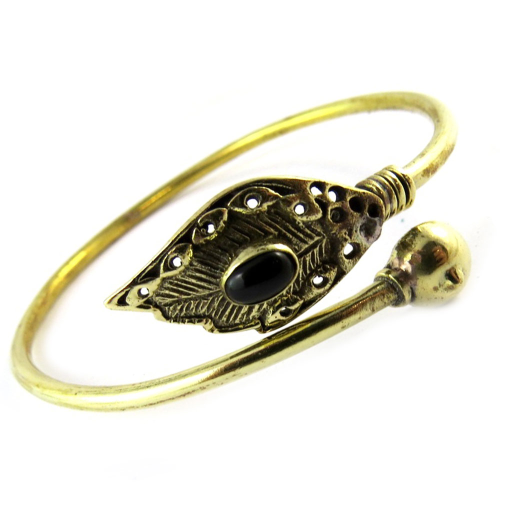Bracelet créateur \'Navajos\' noir doré - [N8093]
