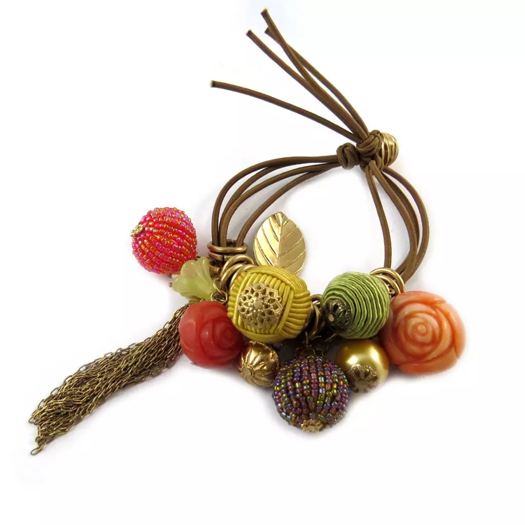 les trésors de lily Bracelet 'Grappe de Fruits' Rouge / Ambre [N8437]