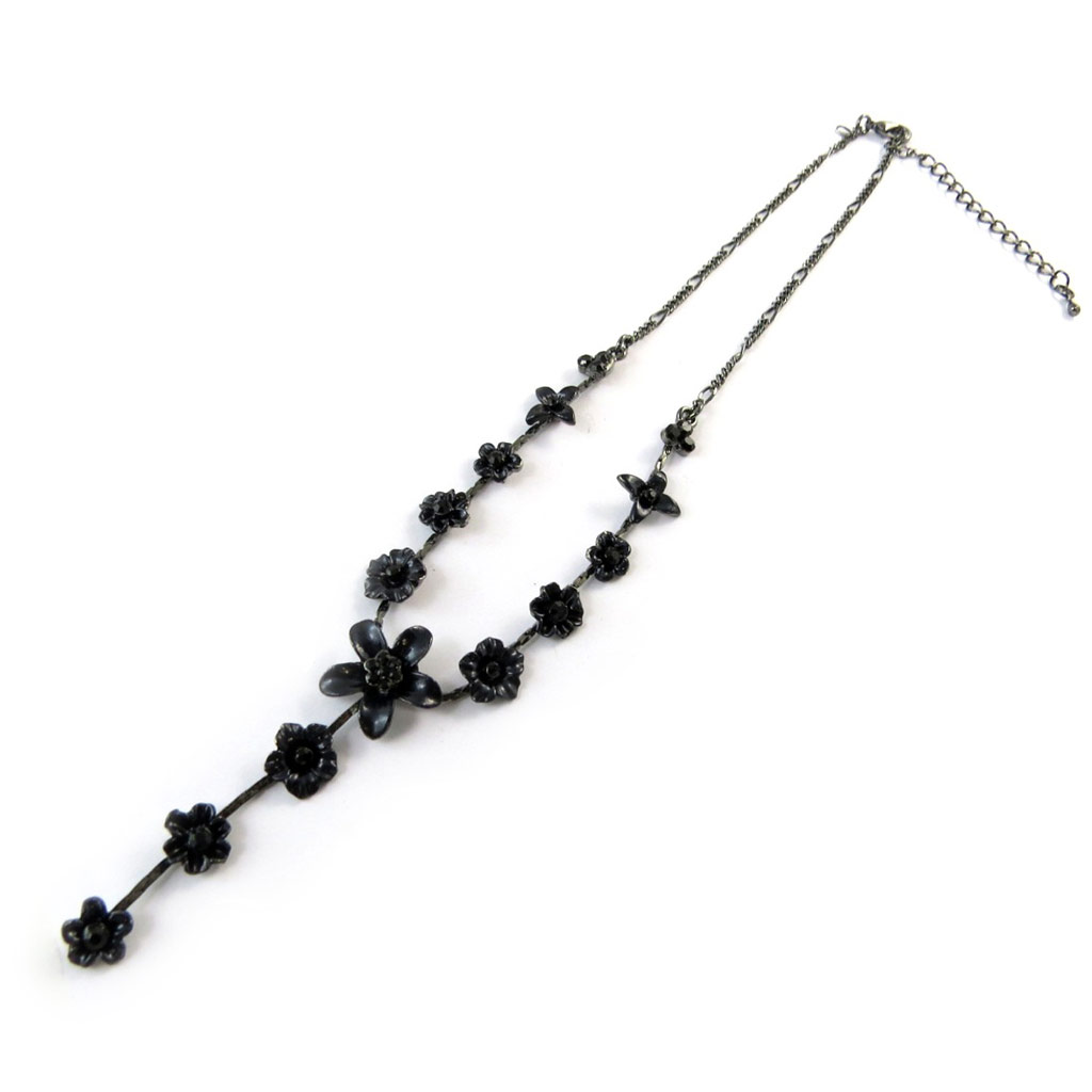 Collier Créateur \'Paradis Floral\' noir - [N8442]