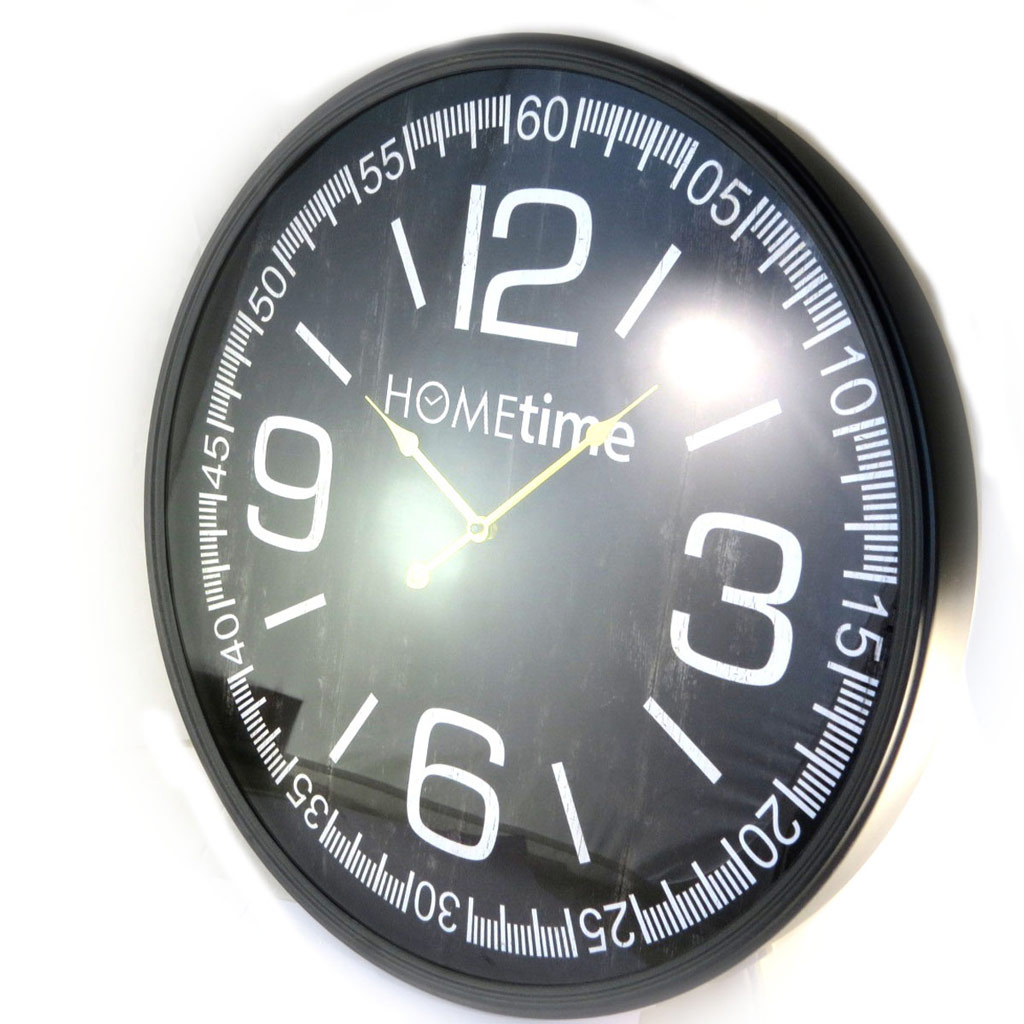 Horloge métal \'Design\' noir - 60 cm - [N8499]