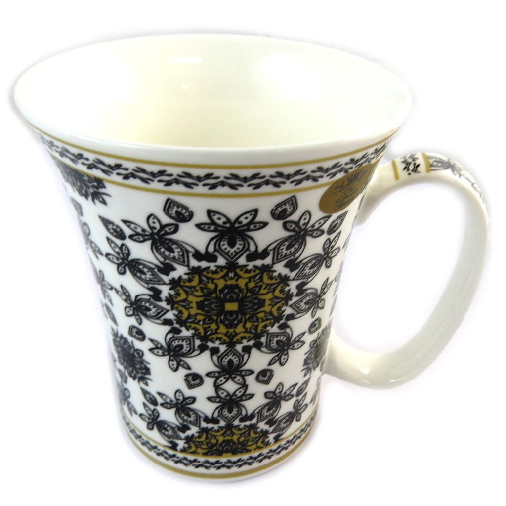 Mug porcelaine \'Mosaic\' blanc noir - [N8636]