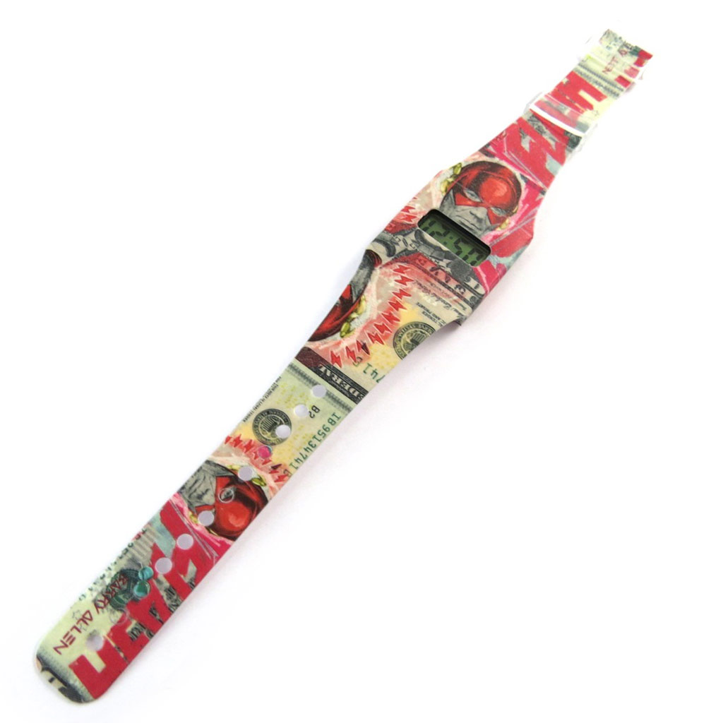 Montre digitale ecologique \'Pappwatch\' rouge gris (Flashlight) - [N8766]