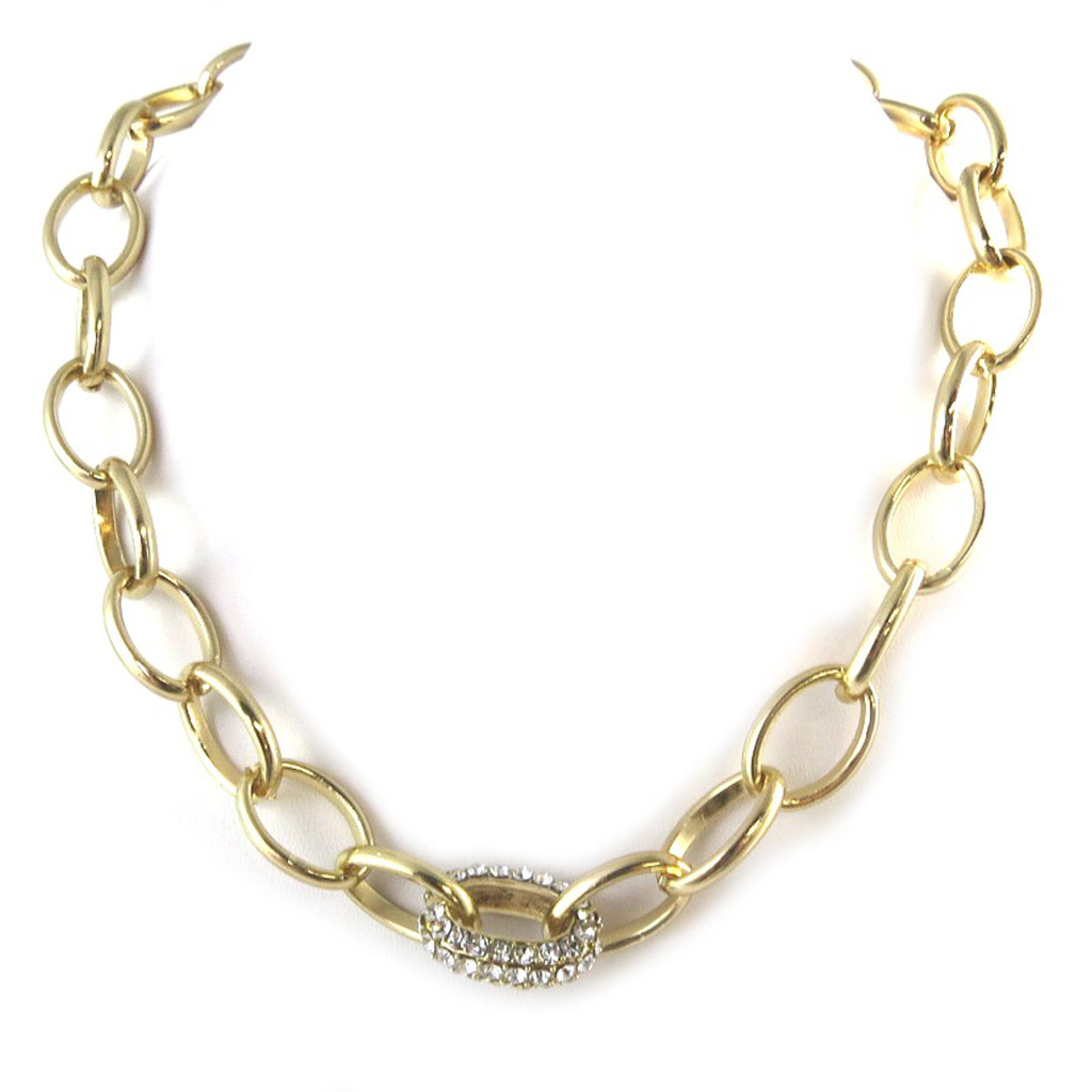 Collier Créateur \'Sissi\' doré  - [N8899]