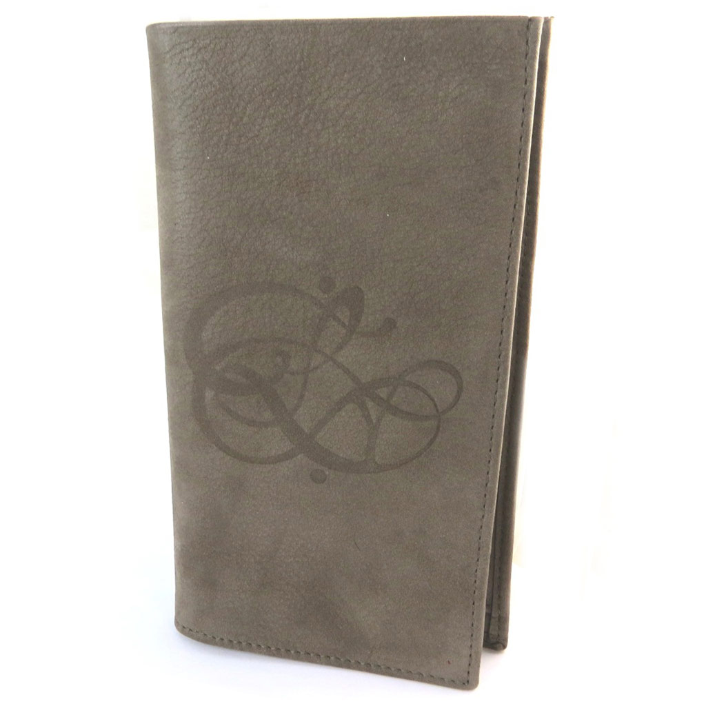 Porte-chéquier cuir pailleté \'Les Trésors De Lily\' taupe - 19x11 cm - [N8917]