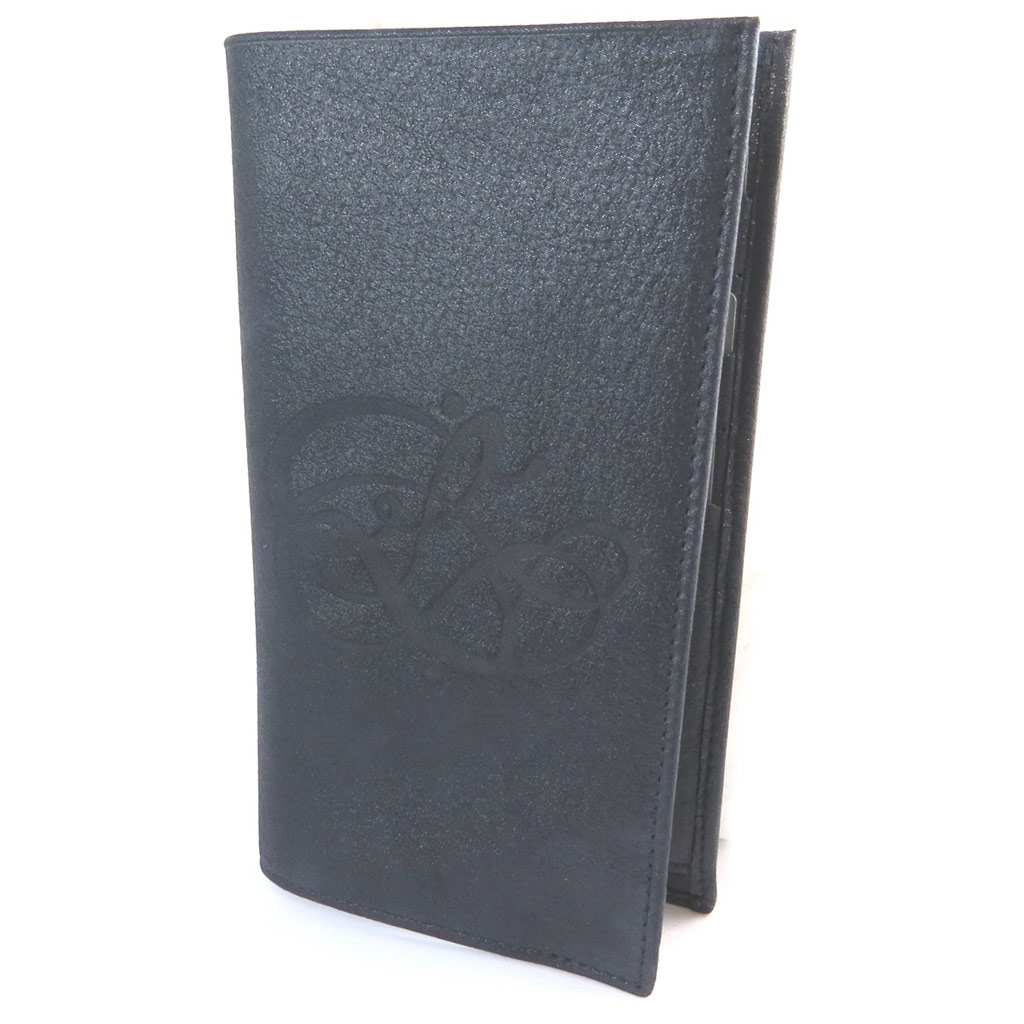 Porte-chéquier cuir pailleté \'Les Trésors De Lily\' marine - 19x11 cm - [N8919]