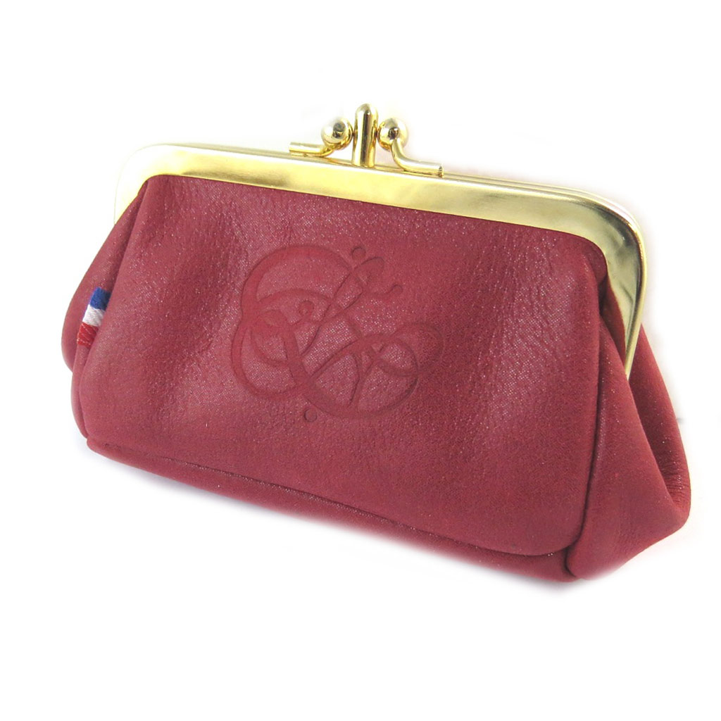 Porte-monnaie cuir pailleté \'Les Trésors De Lily\' rouge (2 compartiments) - 125x7x45 cm - [N8930]