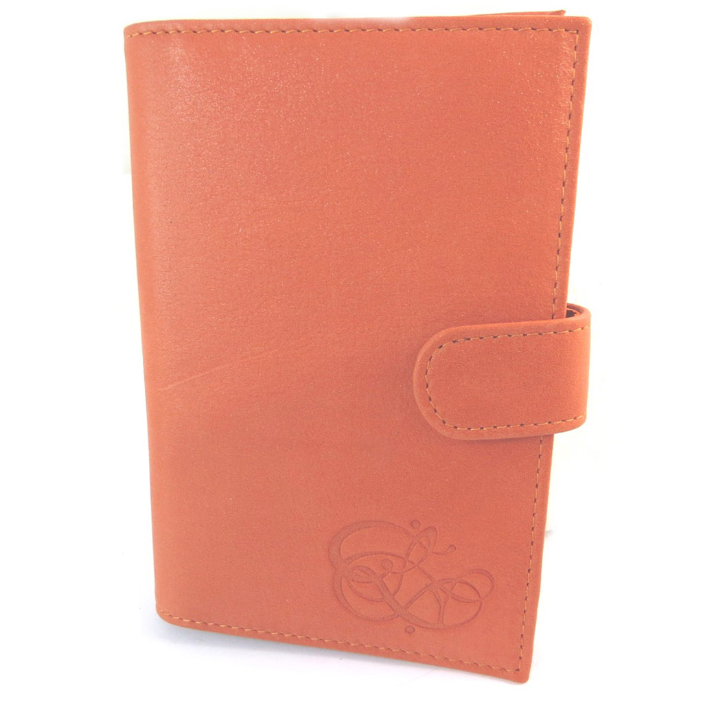 Porte-papiers cuir pailleté \'Les Trésors De Lily\' orange corail - 16x8x3 cm - [N8951]
