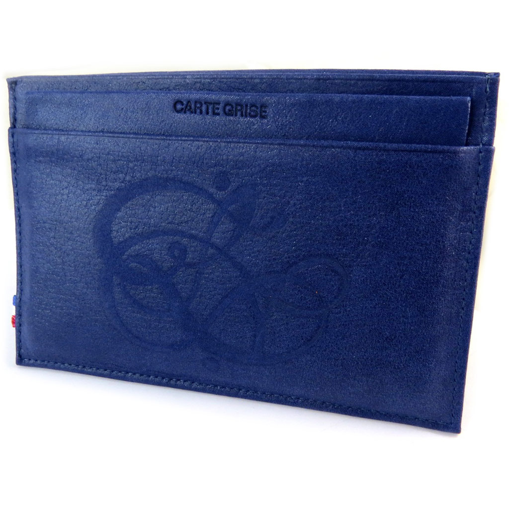 Porte-papier plat cuir pailleté \'Les Trésors De Lily\' bleu de France - 16x8x3 cm - [N8963]