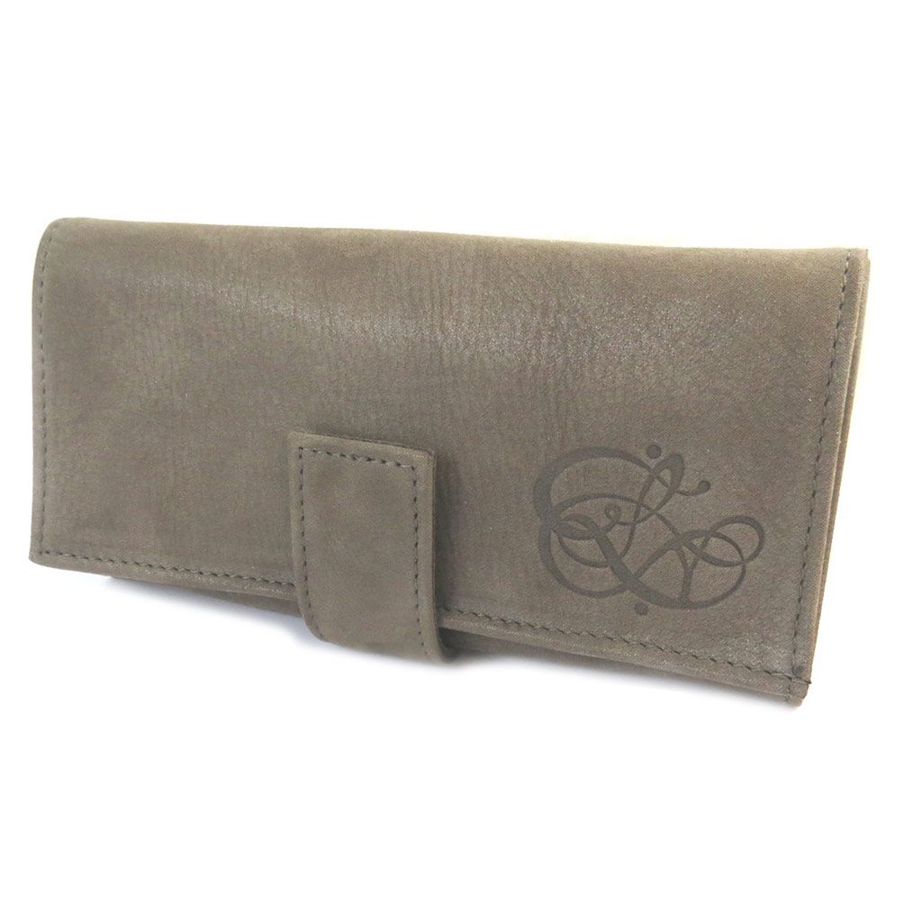 Grand porte-monnaie cuir pailleté \'Les Trésors De Lily\' taupe - 16x8x3 cm - [N8986]