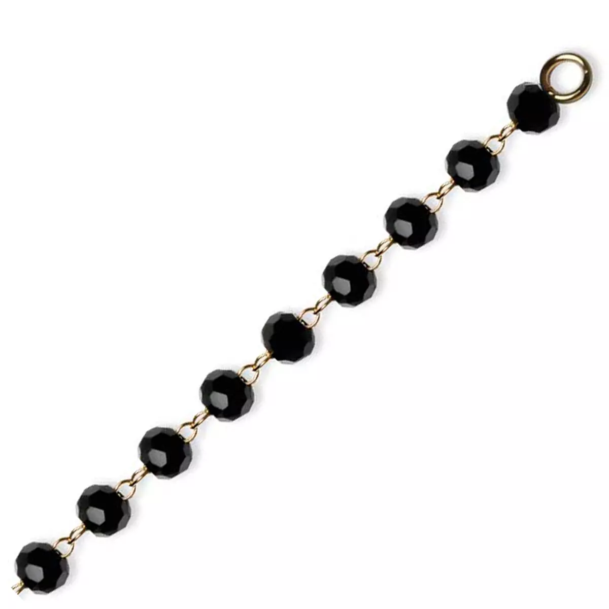 les trésors de lily Collier plaqué Or 'Sissi' noir doré (cristal) 45 cm 4 mm [N9250]