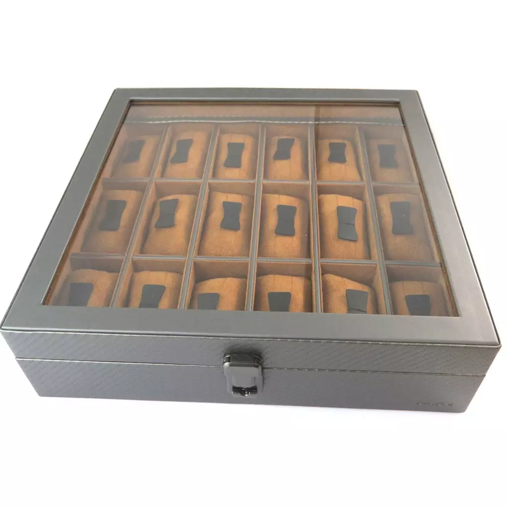 les trésors de lily Coffret à montres 'Graphite Design' gris marron (18 montres) 315x31x85 cm [N9387]
