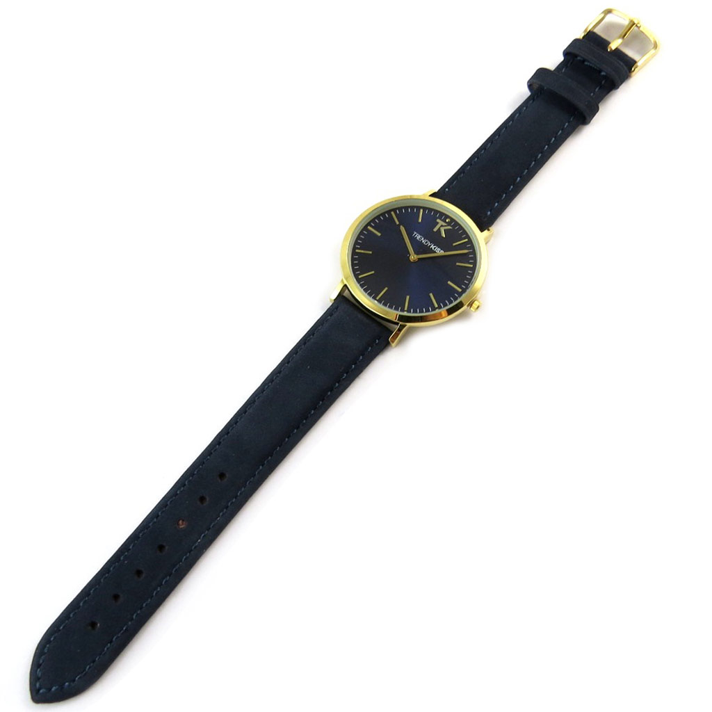 Montre femme \'Trendy\' marine doré - [N9475]