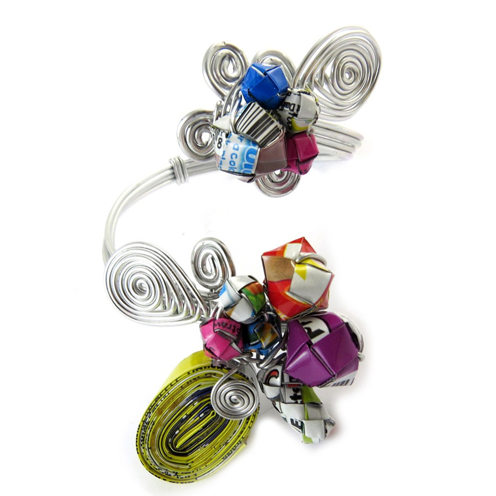 Bracelet artisanal \'New Life\' multicolore (fait main) - [N9544]
