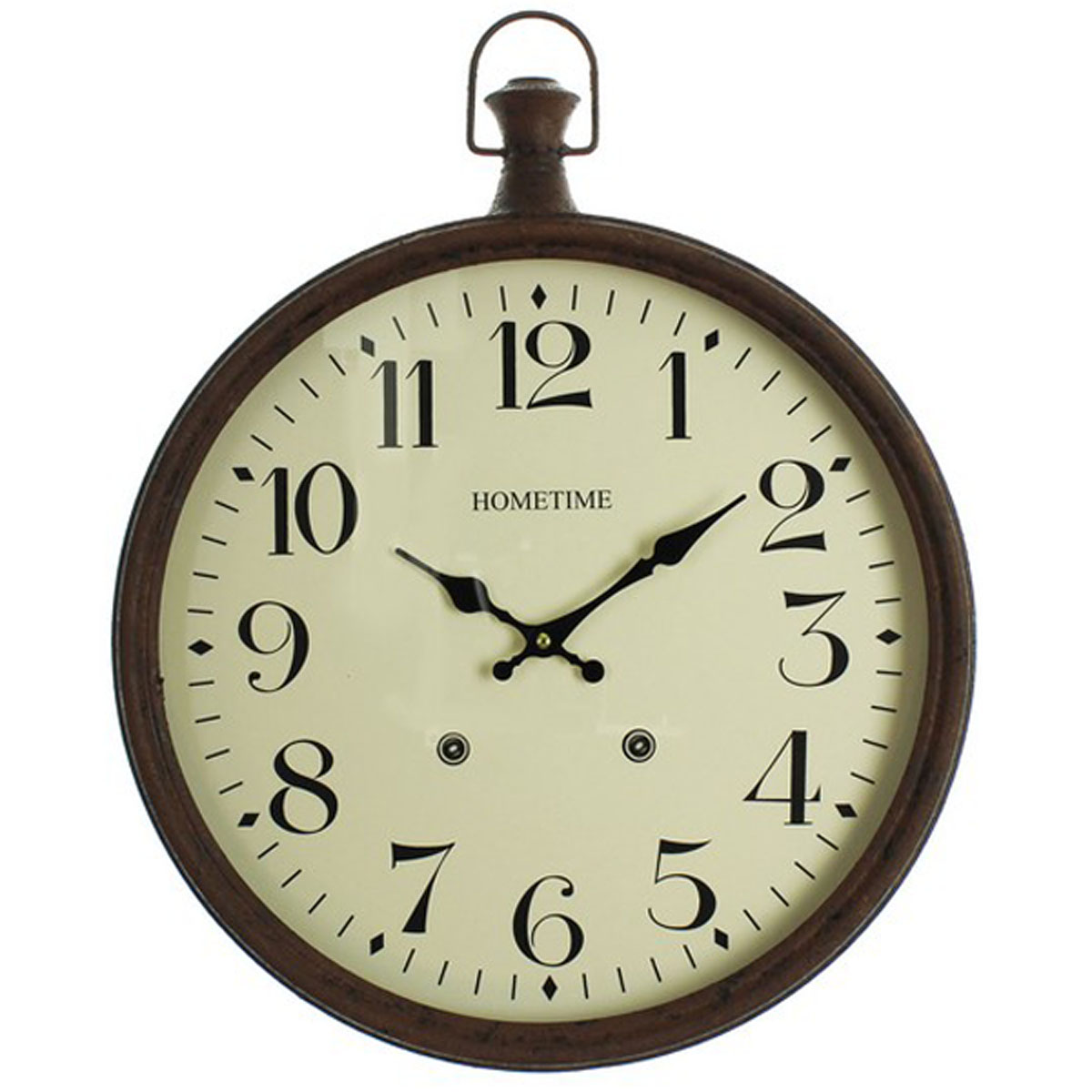 Horloge Murale métal \'Gousset\' marron beige - 40 cm - [N9604]