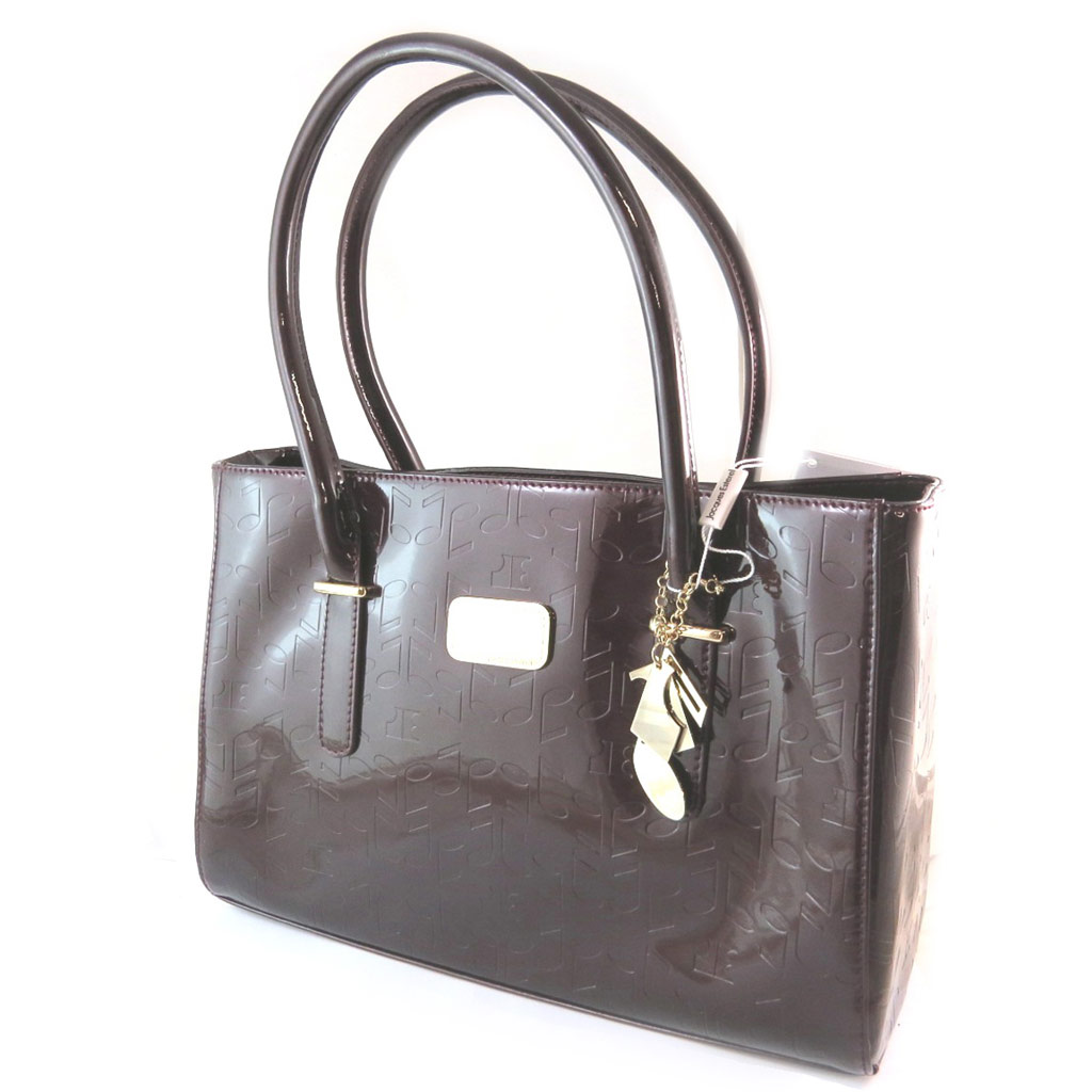 Sac Cuir \'Jacques Esterel\' notes de musique bordeaux vernis - [N9701]
