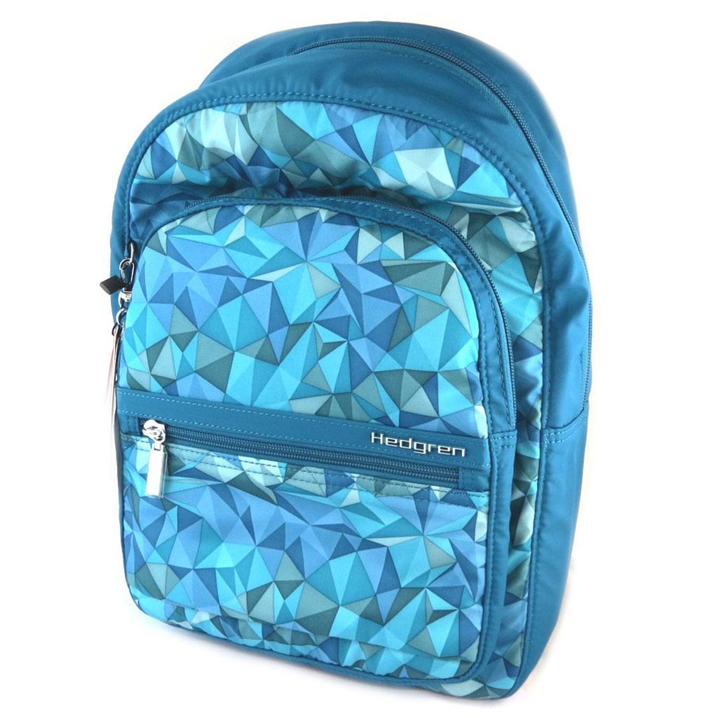 Sac à dos \'Hedgren\' tuquoise triangles (spécial ordinateur) - 39x27x12 cm - [P0067]