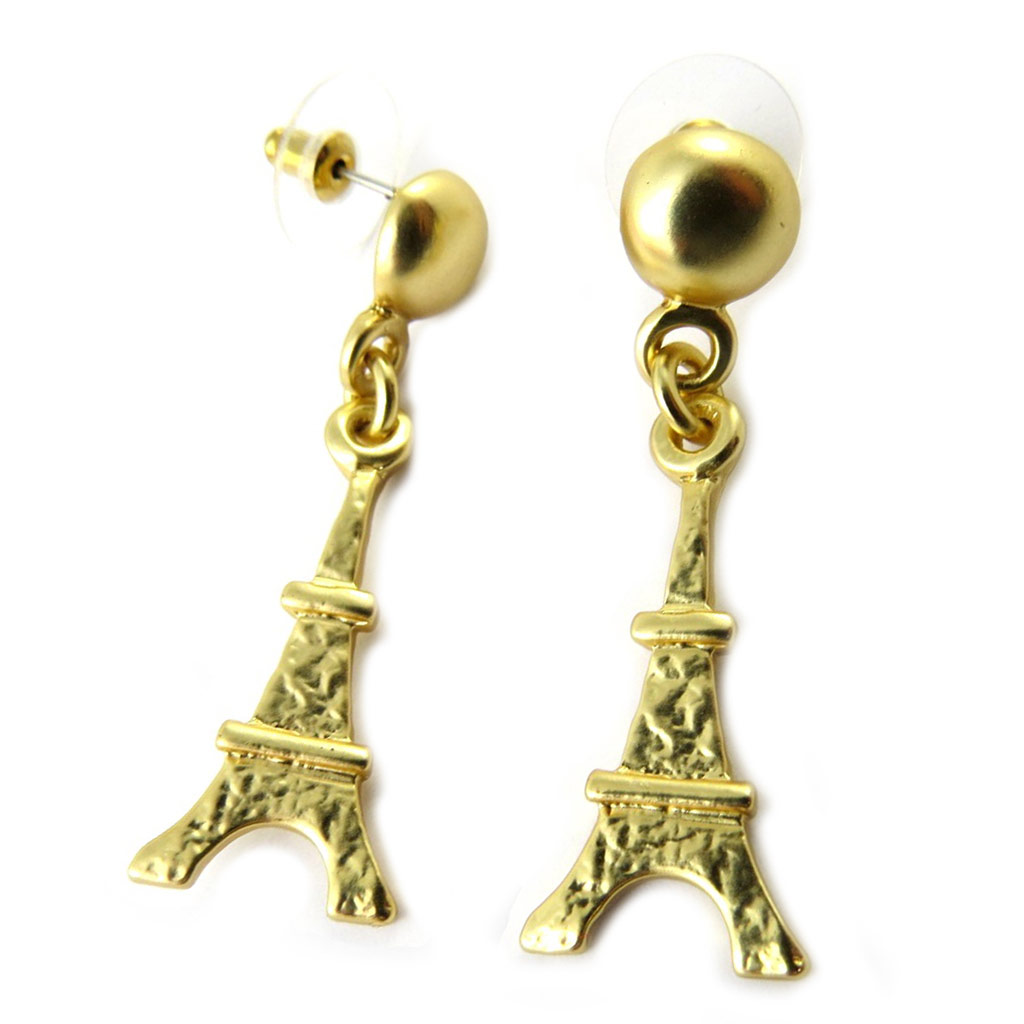 Boucles Créateur \'Tour Eiffel\' doré - [P0729]
