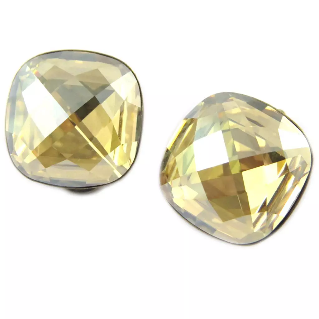 les trésors de lily Clips d'oreilles artisanales 'Tsarine' doré 15x15 mm [P0898]