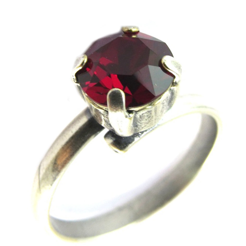 Bague artisanale \'Tsarine\' rubis - 8 mm - [P0918]
