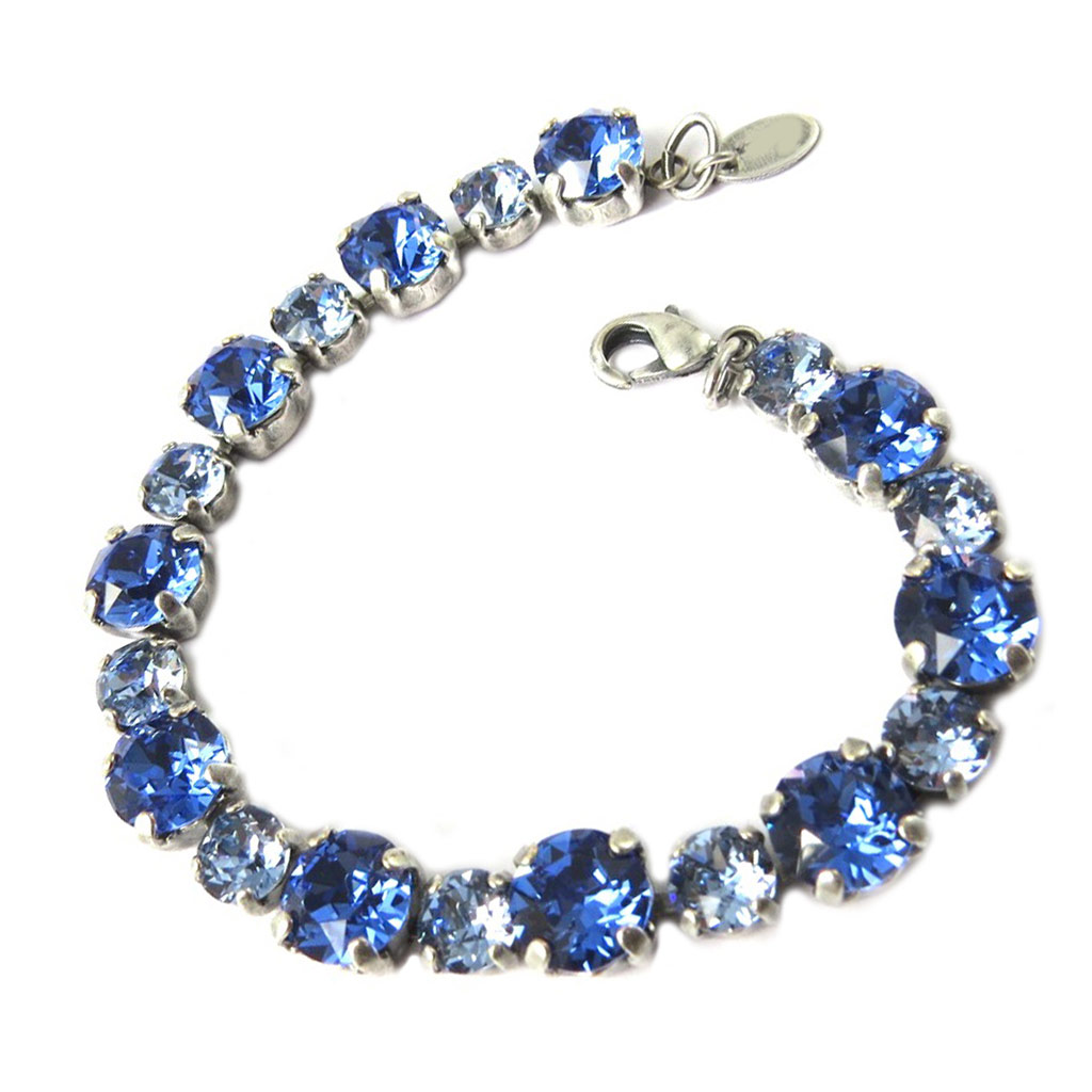Bracelet artisanal \'Tsarine\' bleu saphir 2 tons - [P0921]