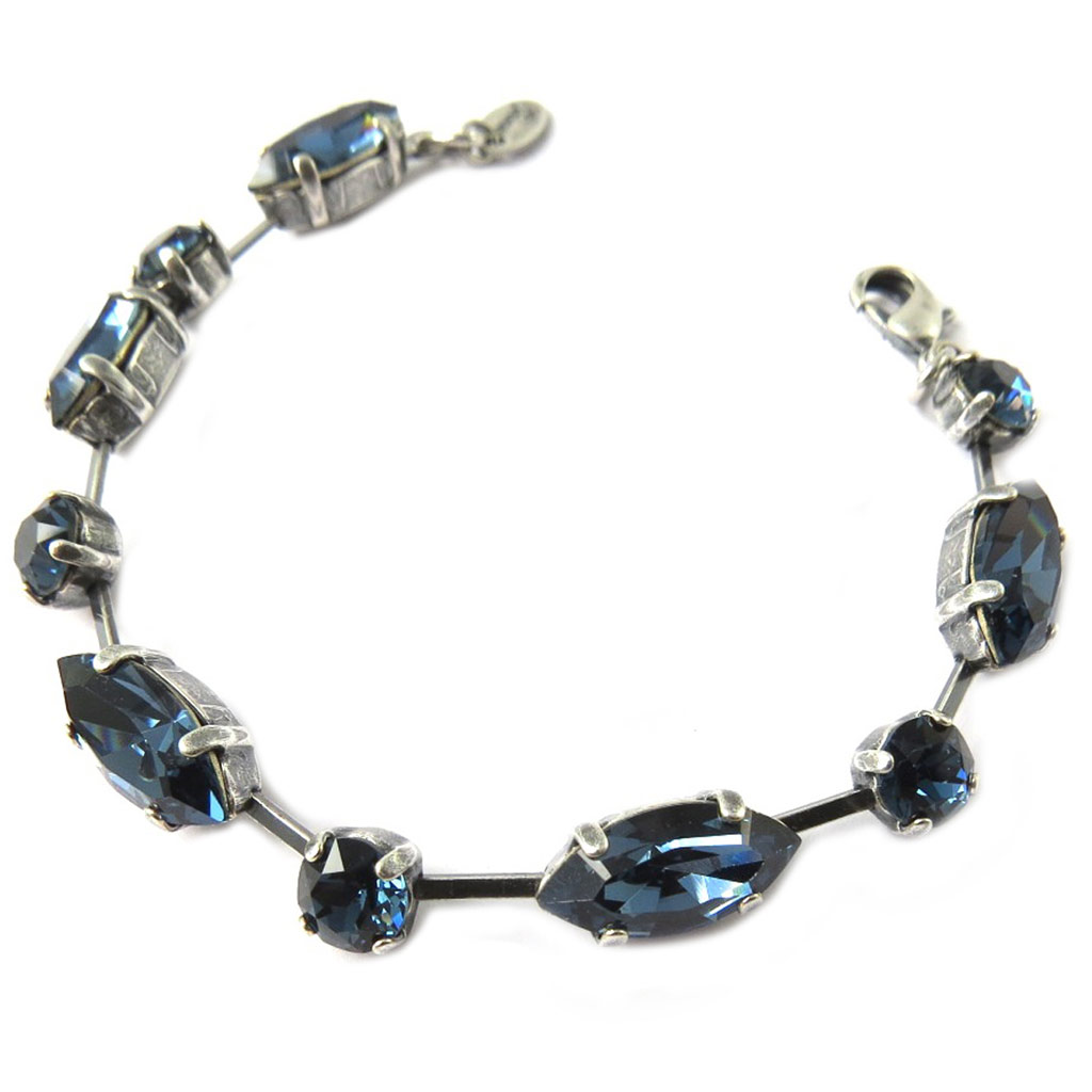 Bracelet artisanal \'Tsarine\' bleu denim montana - [P0931]
