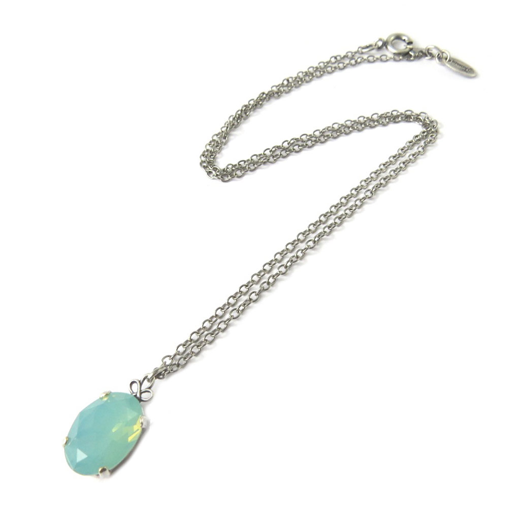 Collier artisanal \'Tsarine\' turquoise opalescent - [P0936]