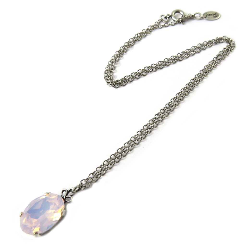 Collier artisanal \'Tsarine\' rose opalescent - [P0937]