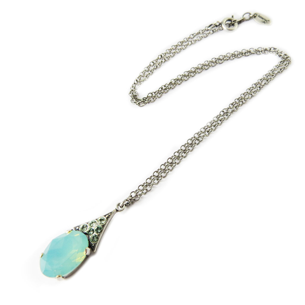 Collier artisanal \'Tsarine\' turquoise opalescent - [P0944]