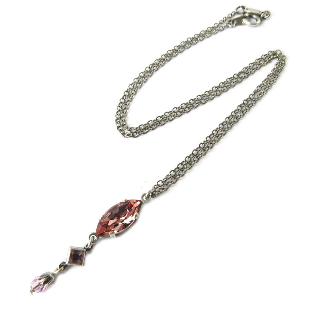 Collier artisanal \'Tsarine\' vieux rose - [P0950]