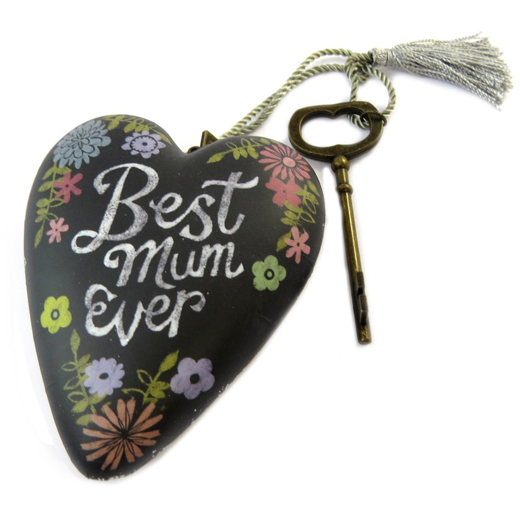 Objet de décoration \'Art Hearts\' noir multicolore (Best Mum Ever) - 10x85x35 cm - [P1145]
