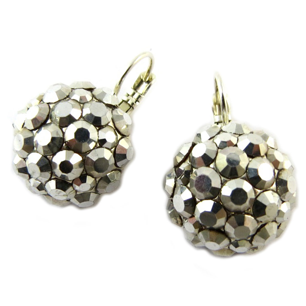Dormeuses artisanales \'Constantinople\' gris argenté - 18 mm - [P1292]